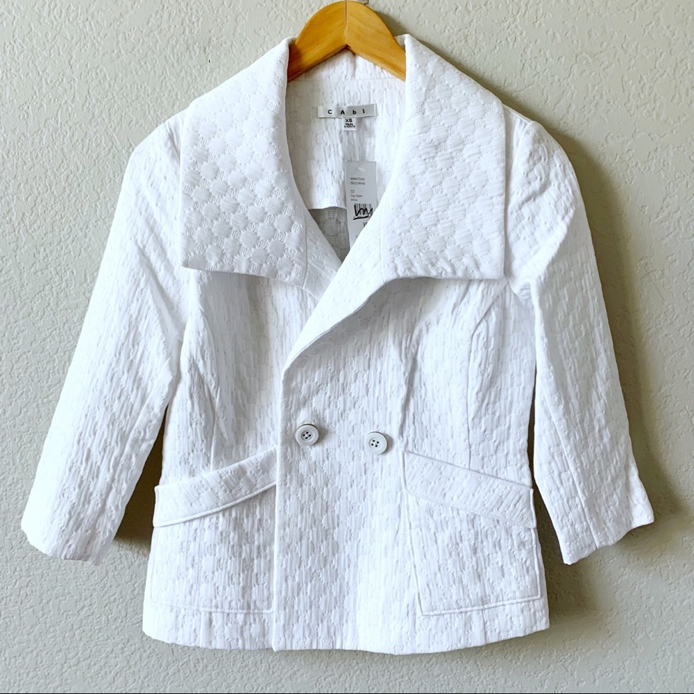 NWT CABI 212 White Club Blazer Jacket Textured XS - Picture 2 of 13